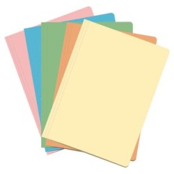 Dohe Pack de 50 sous-dossiers en carton - Format Folio - Fente de fixation - Couleurs claires assorties