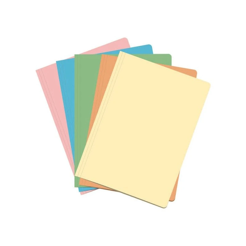 Dohe Pack de 50 Subcarpetas de Cartulina - Tamaño Folio - Ranura para Fastener - Colores Claros Surtidos