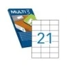 Multi3 Pack of 10,500 White Straight Edge Labels Size 70,0X42,4mm with Permanent Adhesive for Multiple Uses