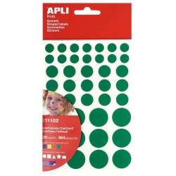 Adhésif amovible Apli Gomets - 864 Gomets par sachet - Différentes couleurs, formes et tailles - Développement des compétences