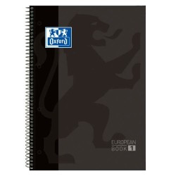 Oxford Europeanbook 1 Cuaderno Espiral Formato A4+ Cuadriculado 5x5mm - 80 Hojas - Banda de Color - Tapa Extradura Brillante