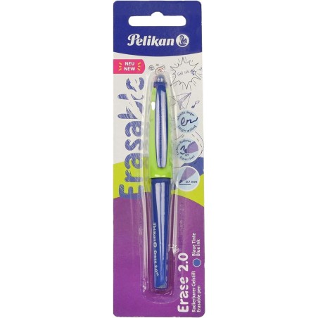 Esferográfica Pelikan Roller Erase 2.0 - Pega ergonómica antifadiga - Longa duração da tinta - Corpo da mesma cor de