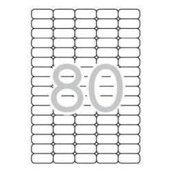 Apli Pacote de 2.000 Etiquetas 35,6x16,9mm - 25 folhas por 80 etiquetas - Adesivo removível - Bordas rombas - Adequado para