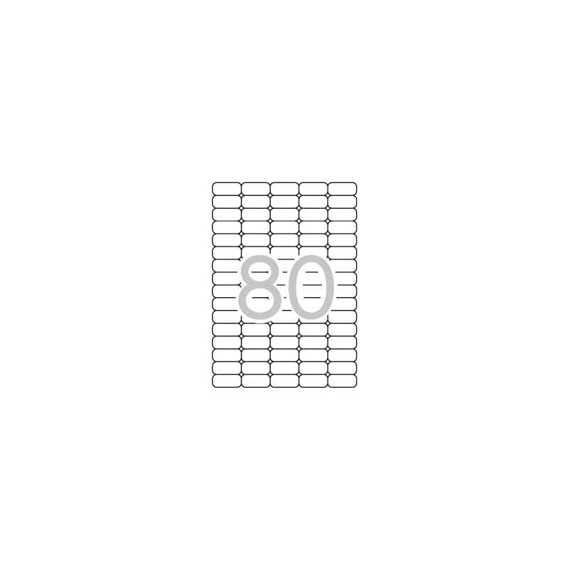 Apli Pack de 2.000 Etiquetas 35.6x16.9mm - 25 Hojas por 80 Etiquetas - Adhesivo Removible - Cantos Romos - Aptas para Impresion