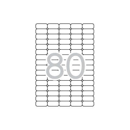 Apli Pack de 2 000 étiquettes 35,6x16,9 mm - 25 feuilles pour 80 étiquettes - Adhésif amovible - Bords émoussés - Convient pour