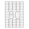 Apli Pack of 2,000 Labels 35,6x16,9mm - 25 Sheets per 80 Labels - Removable Adhesive - Blunt Edges - Suitable for Inkjet, Laser