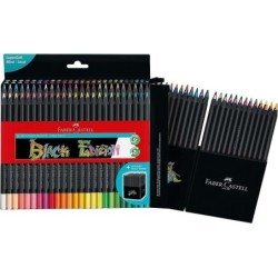 Faber-Castell Black Edition Pack de 50 Lapices de Colores - Mina Supersuave - Madera Negra - Ideales para Dibujo sobre Papel