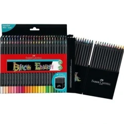 Faber-Castell Black Edition Pack de 50 Lapices de Colores - Mina Supersuave - Madera Negra - Ideales para Dibujo sobre Papel