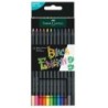 Faber-Castell Black Edition Pack de 12 Lapices de Colores - Mina Supersuave - Madera Negra - Ideales para Dibujo sobre Papel