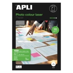 Papier Photo Laser Couleur Apli A4 160g 100 Feuilles