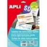 Apli Pacote de 100 Cartões de Visita 250g - 10 Folhas por 10 Cartões - Bordas Retas - Cor Branco Fosco