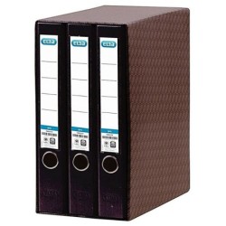 Elba Rado Top Modulo of 3 A4 Lever Arch Files - Spine 50mm - Plastic Lined Exterior - Paper Interior - Color Black