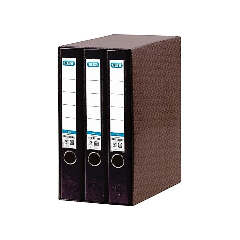 Elba Rado Top Modulo de 3 Classeurs à Levier A4 - Dos 50 mm - Extérieur Doublé Plastique - Intérieur Papier - Couleur Noir