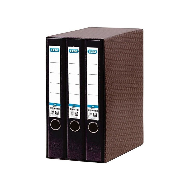 Elba Rado Top Modulo of 3 A4 Lever Arch Files - Spine 50mm - Plastic Lined Exterior - Paper Interior - Color Black
