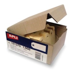 Apli Pack de 1000 Etiquetas con Arandela para Colgar 80 x 38mm - Color Crema