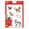 Apli Gomets Tematicos Animales xL - 28 Gomets en 2 Hojas A4 - Desarrollados con Educadores - Adhesivo Removible - Tamaño xL sin