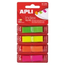 Apli Indices Adhesivos Film Zigzag 45x12mm 4 Dispensadores de 40 Indices - Faciles de Aplicar - Resistentes - Removibles