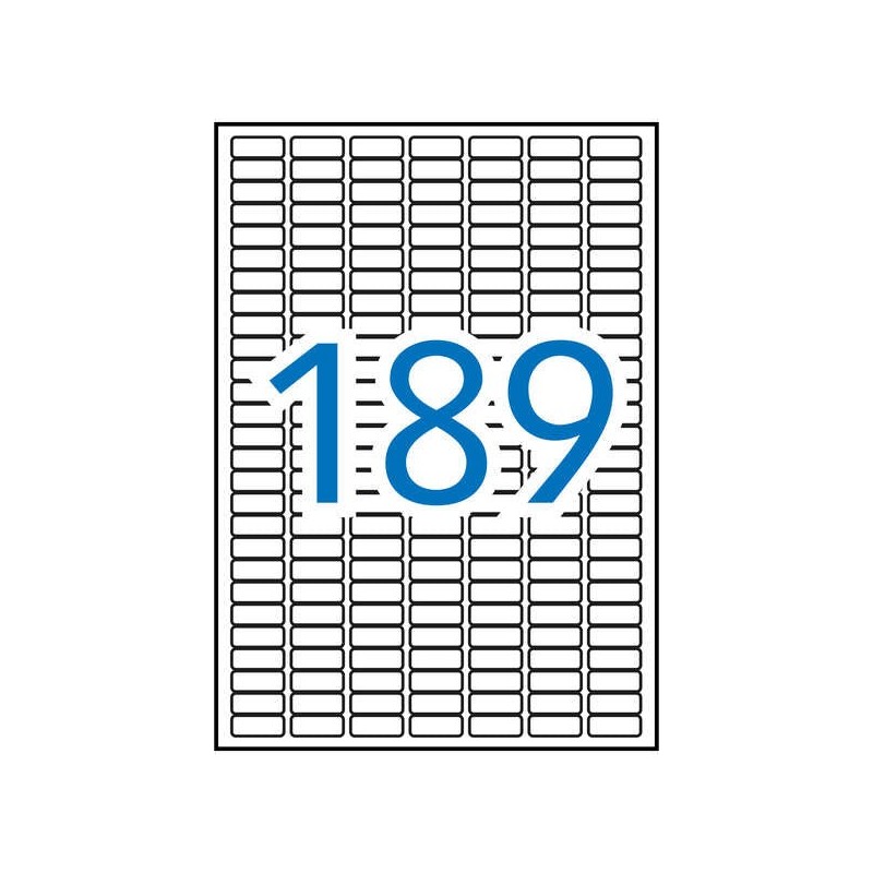 Apli Pacote de 1.890 Etiquetas Retangulares 25,4x10mm - 10 Folhas por 189 Etiquetas - Adesivo Permanente - Bordas rombas