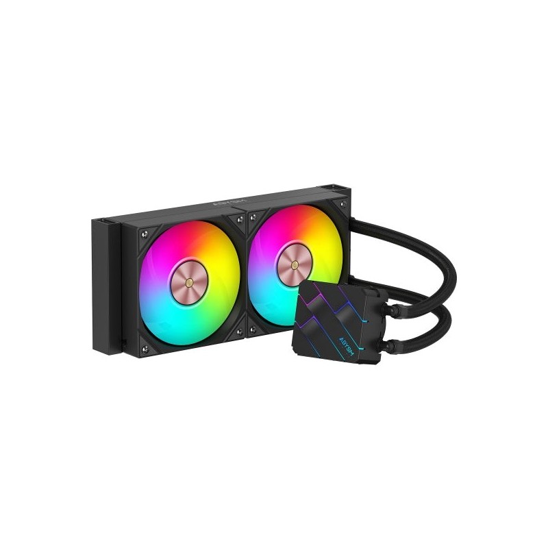 Abysm Oceanic TIDE 240 ARGB Liquid Cooling Kit - 2 120mm Fans - ARGB Lighting - 2500rpm Pump - 3,4mm Tubes - Black Color