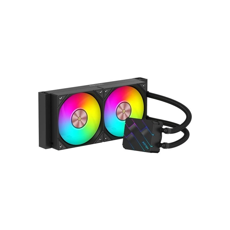 Kit de refrigeração líquida Abysm Oceanic TIDE 240 ARGB - 2 ventoinhas de 120 mm - Iluminação ARGB - Bomba de 2500 rpm - Tubos