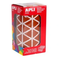 Rolo Apli com 2.832 Gomets Triangulares 20x20x20mm - 59 Folhas Pré-cortadas - Ideal para Escolas e Oficinas Infantis - Adesivo