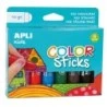 Apli Color Sticks Pack con 6 Temperas Solidas de 10g - Acabado Satinado sin Necesidad de Barniz - Secado Rapido en Menos de 3