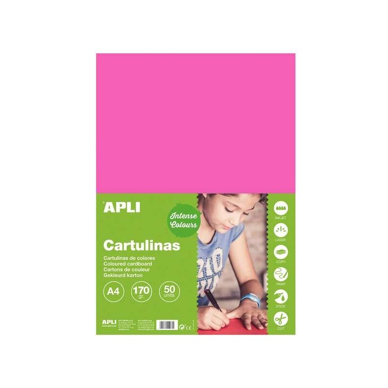 Cartolina Apli Fúcsia A4 170g 50 Folhas