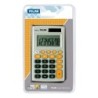 Milan 8 Digit Pocket Calculator - 3 Memory Keys and Square Root - Automatic Power Off - Includes Case - Gray and Orange Color