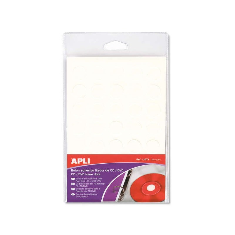 Apli Botão Fixador Branco para CD/DVD 35 U.