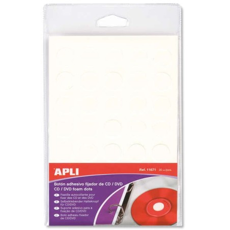 Apli Botão Fixador Branco para CD/DVD 35 U.
