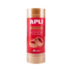 Apli Pack of 8 Transparent Adhesive Tapes 19 mm x 33 m