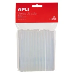 Apli Pack de 25 Barras Termofusibles Ø7.5mmx10cm - Precision y Limpieza en tus Trabajos - No Gotea - Compatible con Pistolas