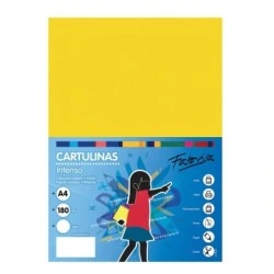 Fabrisa Pacote com 50 Cartolina 180 g/m² - Tamanho A4 - Cor Amarelo Brilhante