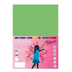 Fabrisa Pack de 50 Cartulinas 180 g/m² - Tamaño A4 - Color Verde