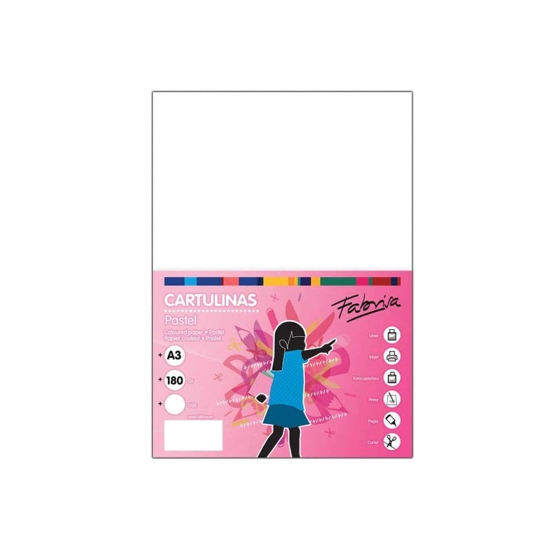 Fabrisa Pack of 100 Cardstock 180 g/m² - Size A3 - Color White