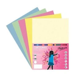 Fabrisa Pacote de 50 Cartolina 180 g/m² - Tamanho A4 - Cores Pastel Sortidas