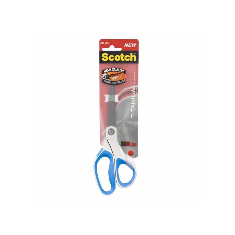 Scotch Tijeras de Titanio 20cm - Antiadherentes - Mango Ergonomico Tacto Suave - Colores Surtidos Aleatorios