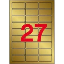 Apli Etiquetas Metalizadas Oro 63.5 x 29.6mm 20 Hojas