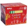 Apli Pack of 100 Round Chalks in Assorted Colors Ø 9 x 80mm - Dust Free - Ideal for Writing, Drawing and Coloring on