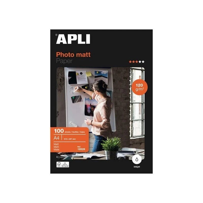 Apli A4 Matt Photo Paper 120g 100 Sheets