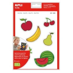 Apli Fruit Themed Gomets xL - 22 Gomets in 2 A4 Sheets - Developed with Educators - Removable Adhesive - Safe and Ecological