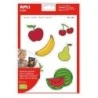 Apli Gomets Temático de Frutas xL - 22 Gomets em 2 Folhas A4 - Desenvolvido com Educadores - Adesivo Removível - Seguro e