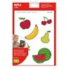 Apli Gomets Tematicos las Frutas xL - 22 Gomets en 2 Hojas A4 - Desarrollados con Educadores - Adhesivo Removible - Seguros y
