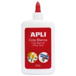 Apli 250g White Glue Bottle - Quick Drying - Water Resistant - Ideal for Crafts and School Work