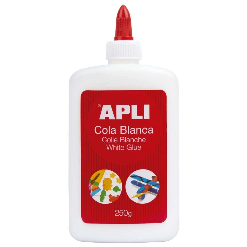 Flacon de colle blanche Apli 250 g - Séchage rapide - Résistant à l'eau - Idéal pour les travaux manuels et scolaires