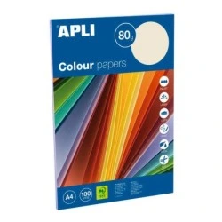 Pacote Apli com 100 Folhas de Papel A4 - 20 Folhas por Cor - Cores Pastel Sortidas