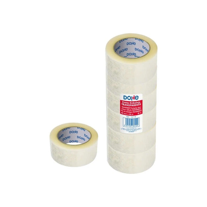 Pacote Dohe com 6 Selos de Polipropileno - Medidas 48mm x 66m - Transparentes