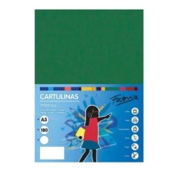 Fabrisa Pack de 25 Cartulinas 180 g/m² - Tamaño A3 - Color Verde Oscuro