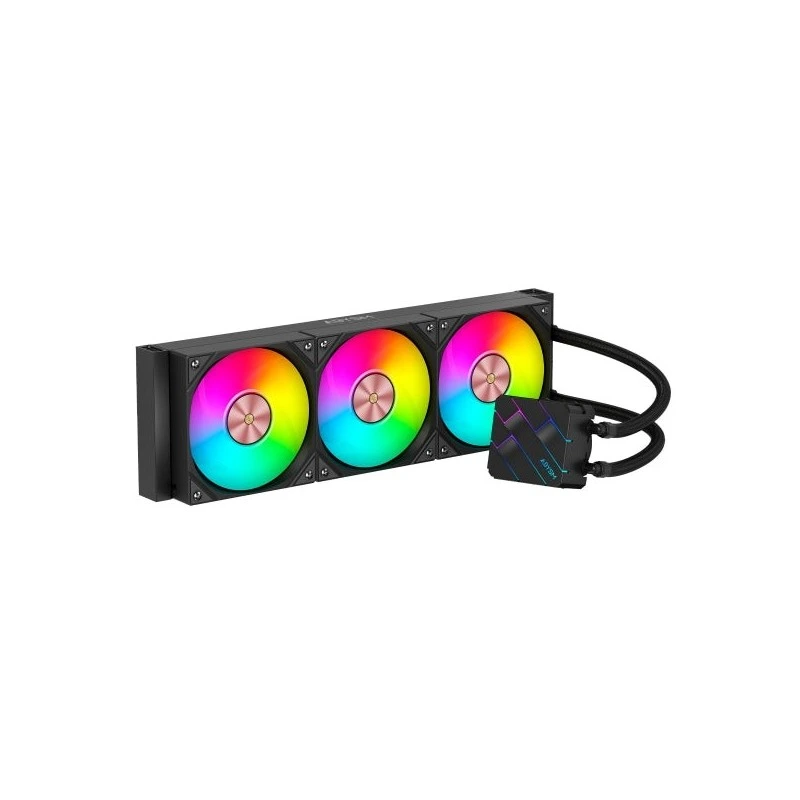 Kit de refrigeração líquida Abysm Oceanic TIDE 360 ARGB - 3 ventoinhas de 120 mm - Iluminação ARGB - Bomba de 2500 rpm - Tubos