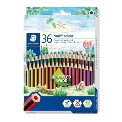Staedtler Noris Color 185 Pack of 36 Hexagonal Colored Pencils - Made of Wopex - Very Resistant - Wood from Sustainable Sources